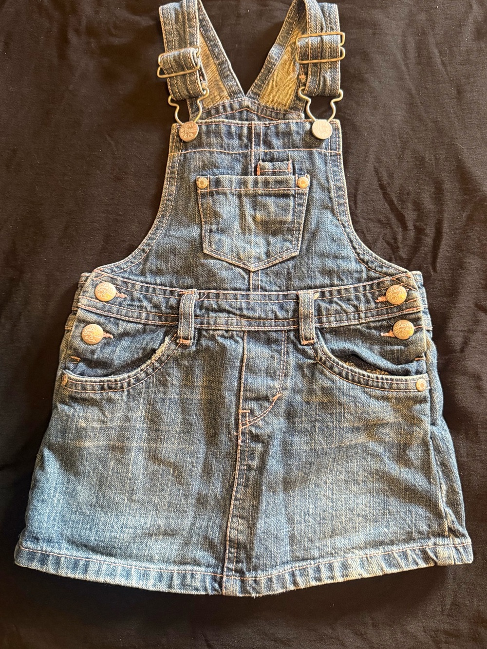 Levi's Blue Denim Kids Overall Skirt with Adjustable Straps